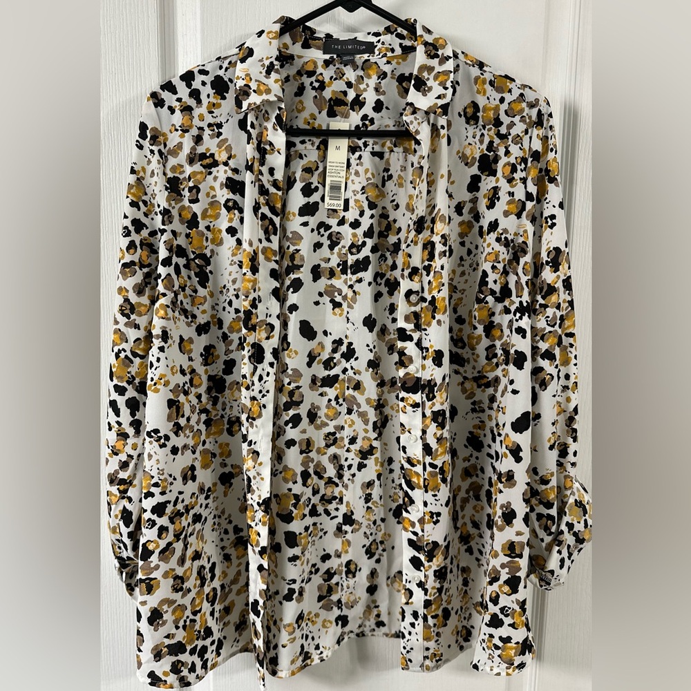NWT The Limited Ashton Leopard Print Blouse | Medium
